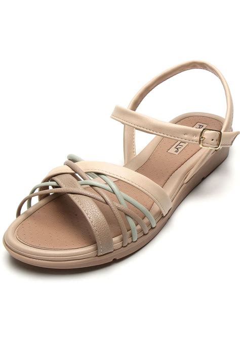 Rasteira Piccadilly Tiras Finas Bege Fashion Sandals Shoes Women