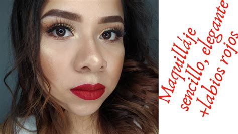 Tutorial de Maquilláje sencillo labios rojos YouTube