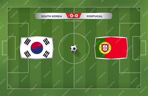 Match Corée Du Sud Vs Portugal 2022 Avec Tableau De Bord Et Fond De