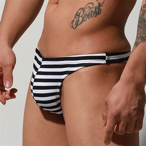 Desmiit Swimwear Thong Men Swim Briefs Mini Slip Sexy Bikini Swiming