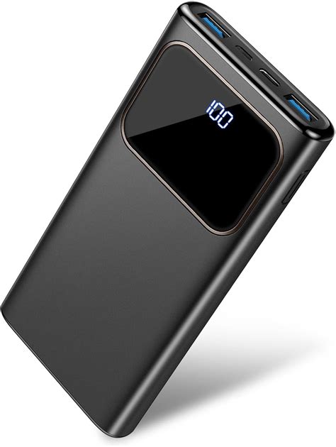 Amazon.com: Portable Charger, 10000mAh Power Bank, Fast Charging Battery Pack with USB C/USB A ...