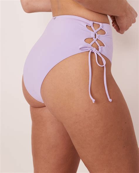 La Vie En Rose Lavender Recycled Fibers High Waist Bikini Bottom