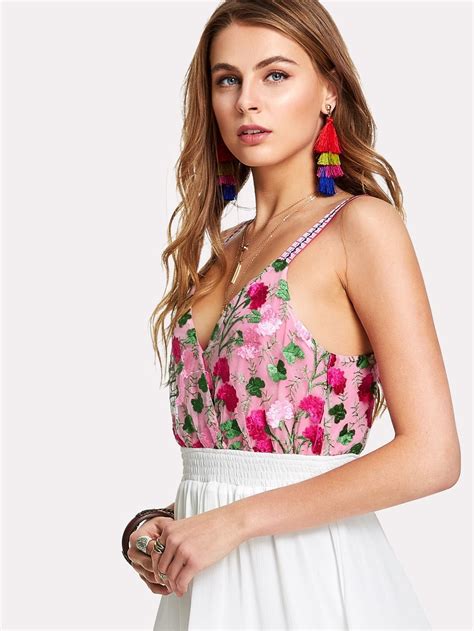 Embroidered Bodice Frilled Dress SheIn Sheinside