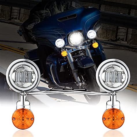 INNOGLOW Motorcycle Passing Light Bar Turn Signals Fog Lights Set Steel