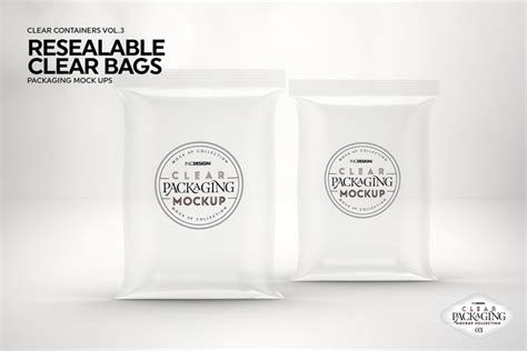 Two Bags Of Packaging Mockup For Resealable Clear Bags