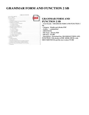 Fillable Online Idau GRAMMAR FORM AND FUNCTION 2 SB GRAMMAR FORM AND