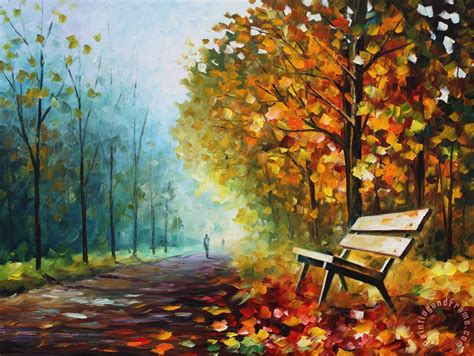 Leonid Afremov Autumn Park painting - Autumn Park print for sale