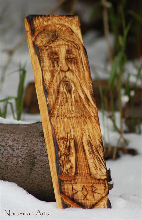 Thor Norse God Wood Carving