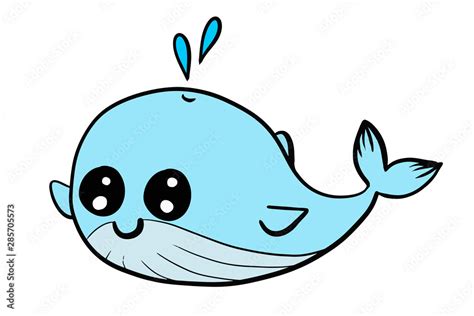 Cartoon Baby Blue Whale