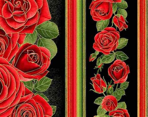 Timeless Treasures Gilded Rose Gilded Red Metallic Roses 11 Stripe By