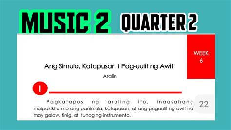 Music Quarter Week Ang Simula Katapusan At Pag Uulit Ng Awit