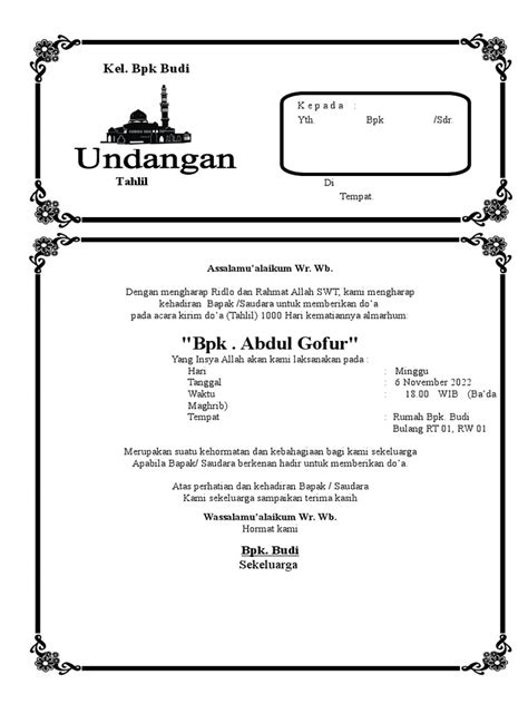 Desain Undangan Tahlilan Versi 7 Pdf