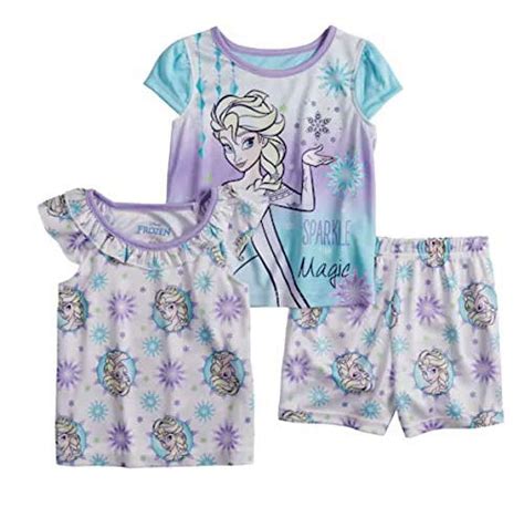 Disney Frozen Elsa Sparkle Like Magic 3 Piece Pajama Shorts Set Size