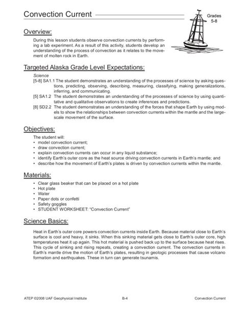 Convection Currents Lesson Plans And Worksheets Lesson Planet