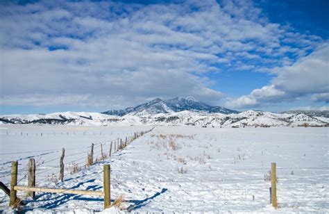 Montana Winter Scene stock image. Image of rural, mountains - 17356457