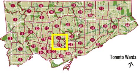 Toronto Wards Adapted Map Of City Toronto Wards 2001 Map Library