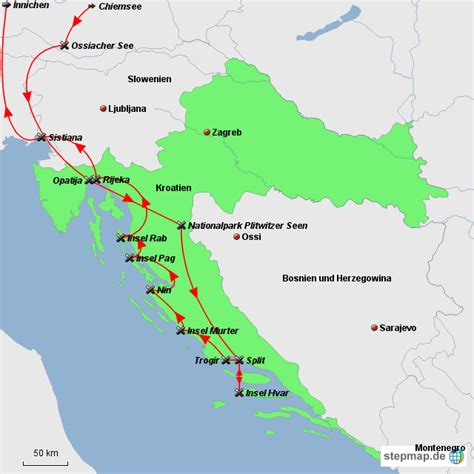 StepMap Kroatienurlaub 2013 Landkarte für Deutschland