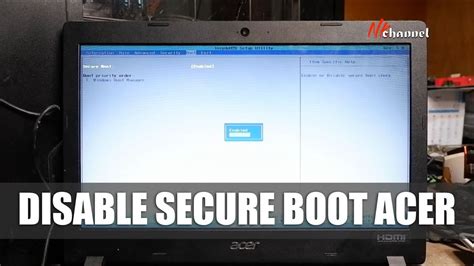 Gini Cara Disable Secure Boot Acer Acer Aspire A314 Youtube