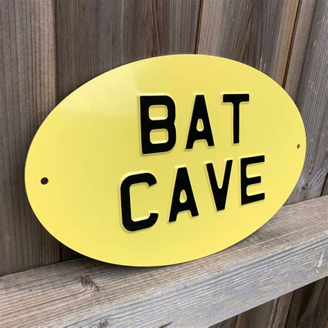 Vintage Bat Cave Batman Bat Man Cave Sign Shed Garage Sign Dad T