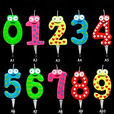 1pcs Kids Birthday Number Candle Digital Candle 0 1 2 3 4 5 6 7 8 9 ...