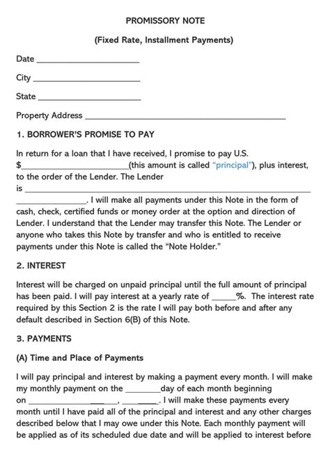 40 Free Unsecured Promissory Note Templates Word Pdf