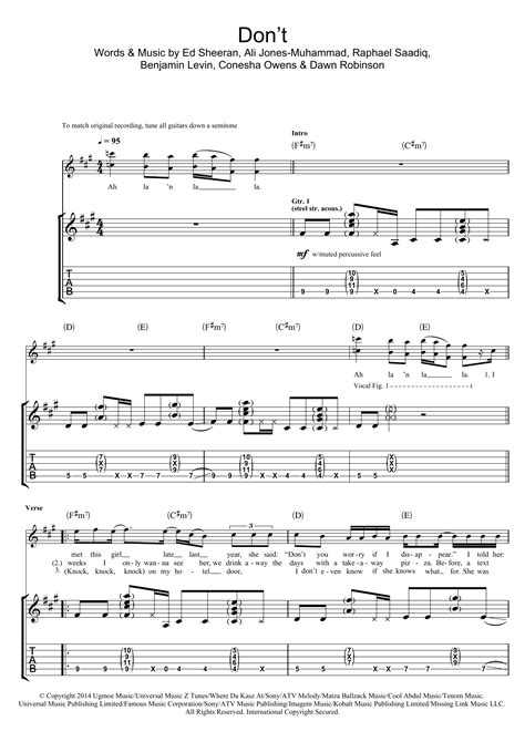 Don't by Ed Sheeran - Guitar Tab - Guitar Instructor