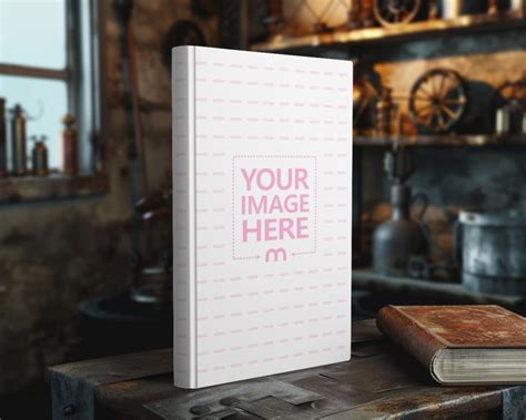 Hardcover Book Mockup Generator With Old Aesthetics Background