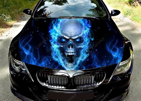 Skeleton Skull Car Hood Decal Car Decal Vinyl Sticker Graphic Wrap