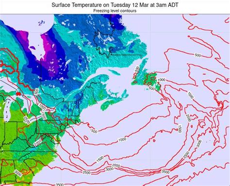 New-Brunswick Surface Temperature on Sunday 12 Sep at 9pm ADT