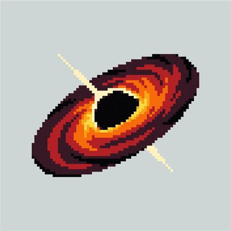 Pixel art illustration blackhole. Pixelated blackhole. Space black hole pixelated for the pixel ...