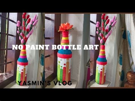 No Paint Bottle Art Bottle With Thread Bottle With Paper Easy Bottle