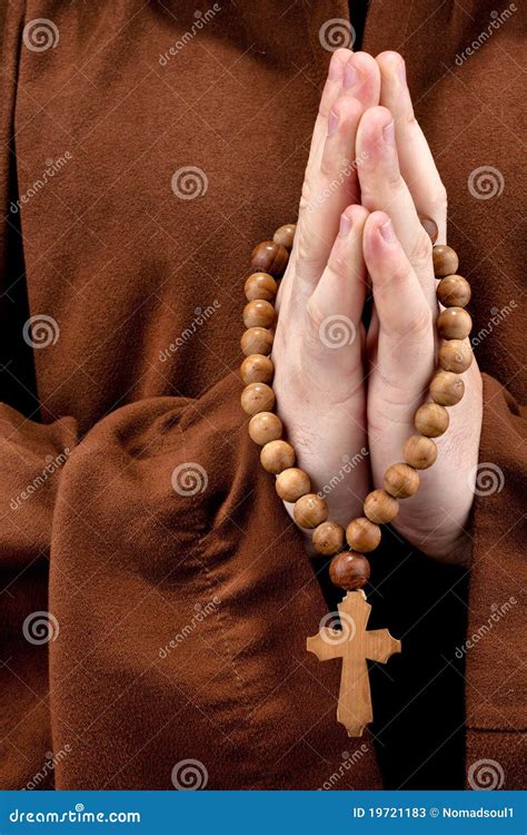 Monk With Two Hands Clasped In Prayer Stock Photos Image