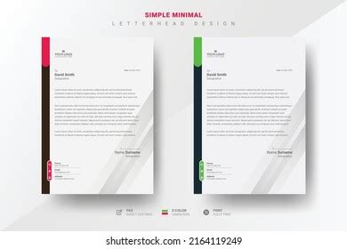 Simple Minimal Letterhead Design Template Stock Vector Royalty Free