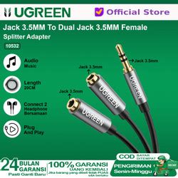 Jual UGREEN Kabel Aux Audio Splitter 3 5mm Male To Dual Female 10532