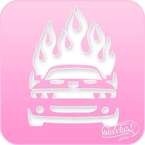 Facepaint Stencil Flaming Race Car | |Facepaintshop