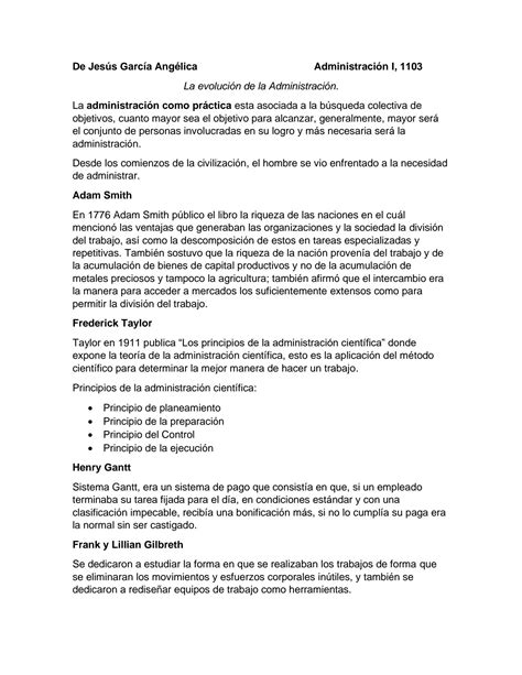 SOLUTION La Evoluci N De La Administraci N Studypool