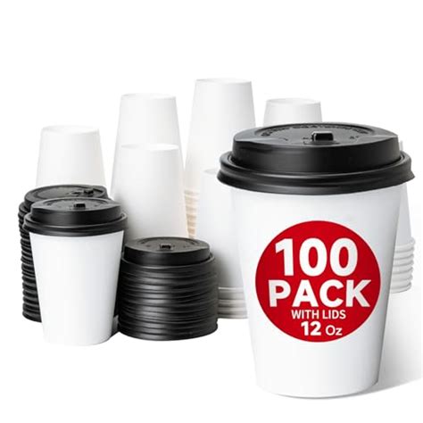 Racetop Pack Oz Disposable Coffee Cups With Lids Paper Coffee