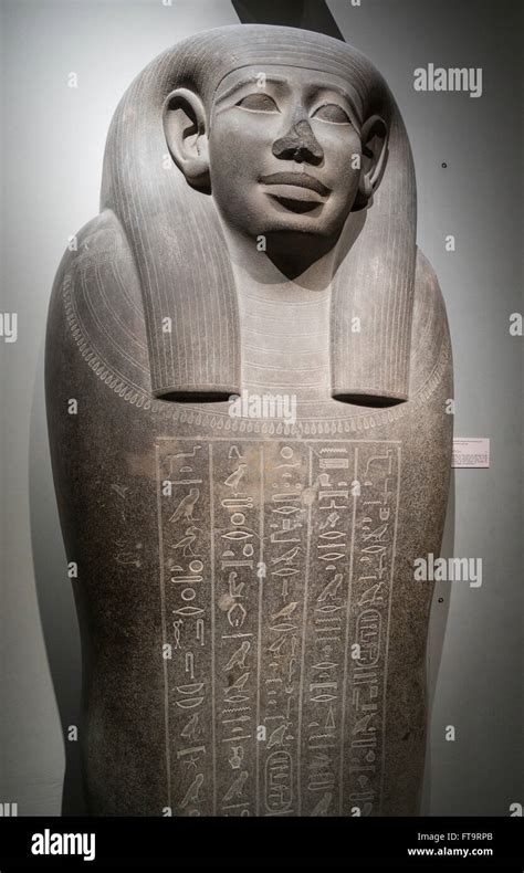 Egyptian Sarcophagus A Large Carved Stone Sarcophagus Stands In The