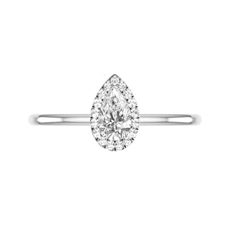 1 Carat Pear Diamond & Halo Solitaire - Raven Fine Jewelers