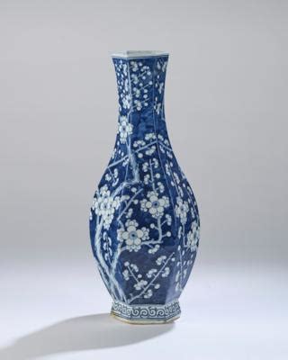 Blau weiße Vase China Vierzeichen Marke Qianlong späte Qing Dynastie