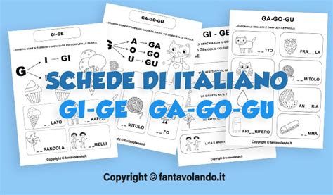 Schede Didattiche Di Italiano Gi Ge Ga Go Gu Fantavolando Airline