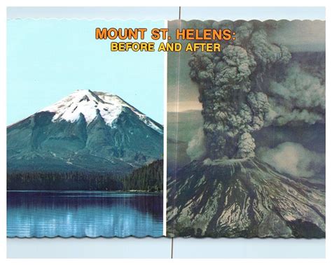 Volcanic Peak Mount St Helens Before And After Spirit Lake Multi View