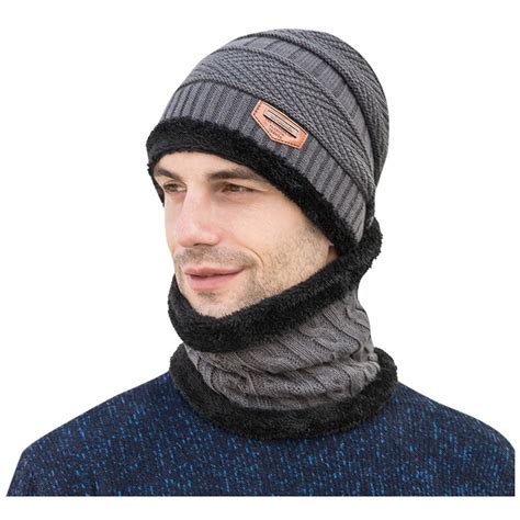 Heren Winter Hat Cap Kraag Set Winddicht Plus Fluw Grandado