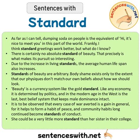 Sentences with Standard, Sentences about Standard in English ... 