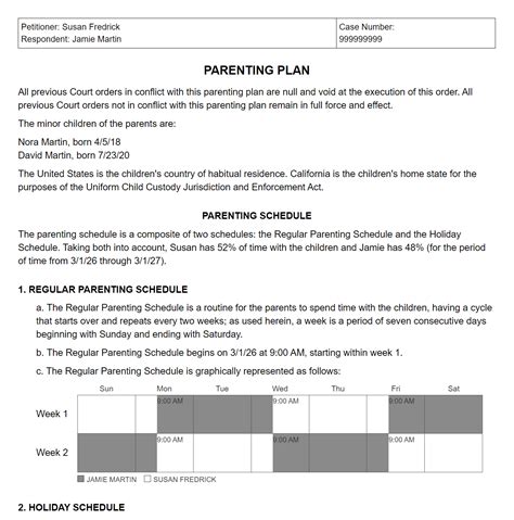 Child Visitation Agreement Template Pdf Or Word Doc