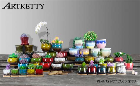 ARTKETTY Pot De Fleurs Grand Pot De Plantes Succulentes Avec Plateau