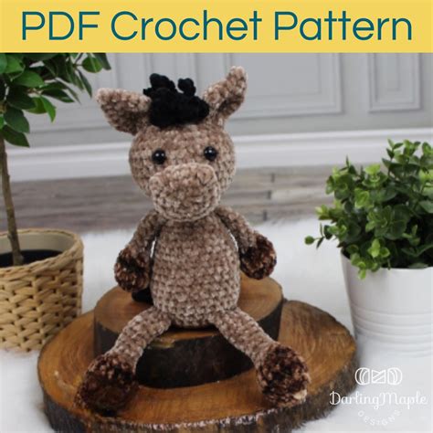 PDF Flip Flop Horse Crochet Pattern. Horse Amigurumi Stuffy. Farm ...