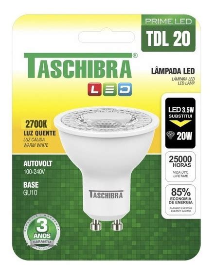 Lampada Dicroica Mr Led W Branco Quente V V Bivolt