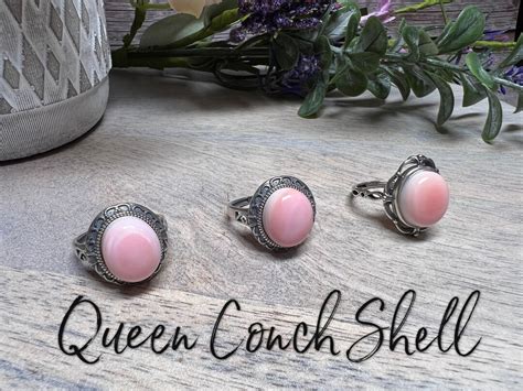 Queen Conch Shell Ring Queen Conch Shell Jewelry Queen Shell 925