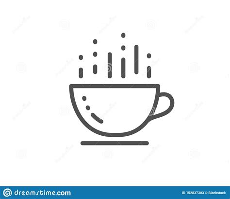 Coffee Cup Line Icon Hot Cappuccino Sign Tea Drink Mug Vector Stock